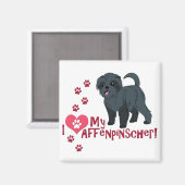 Aimant J'Aime Mon Affenpinscher ! (Recto/Verso)