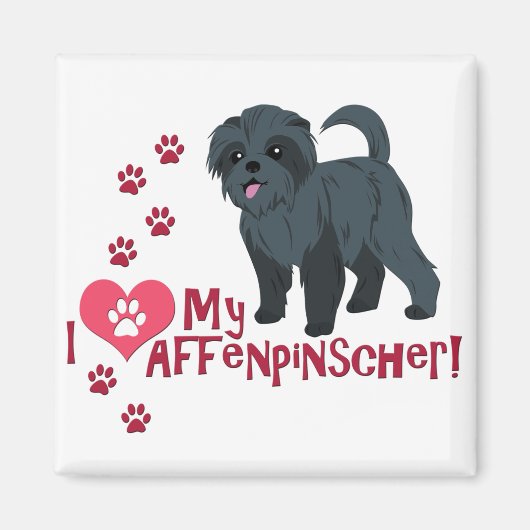 Aimant J'Aime Mon Affenpinscher ! (Devant)