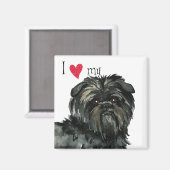 Aimant J'aime mon Affenpinscher (Recto/Verso)