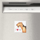 Aimant J'aime mon Airedale (In Situ (Lave-vaisselle))