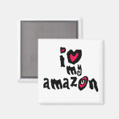 Aimant J'aime mon Amazon (Recto/Verso)