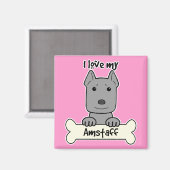 Aimant J'Aime Mon Amstaff (Recto/Verso)