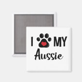 Aimant J'Aime Mon Aussie (Recto/Verso)