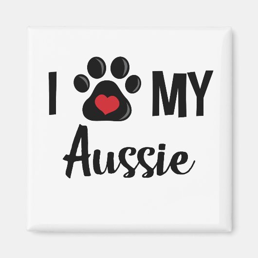 Aimant J'Aime Mon Aussie (Devant)