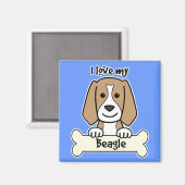 Aimant J'aime mon Beagle (Recto/Verso)