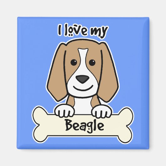 Aimant J'aime mon Beagle (Devant)