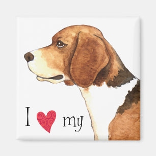 Aimant J'aime mon Beagle
