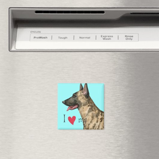 Aimant J'aime mon berger néerlandais (In Situ (Lave-vaisselle))