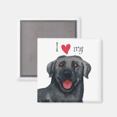 Aimant J'aime mon Black Lab (Recto/Verso)