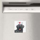 Aimant J'aime mon Black Lab (In Situ (Lave-vaisselle))