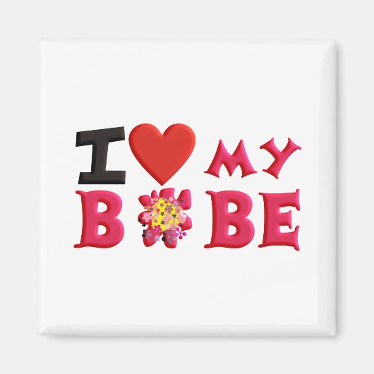 Aimant J'aime mon bobe (Devant)