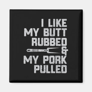 Aimant J'Aime Mon Bouton Brouillé Et Amme; Mon Porc Tiré