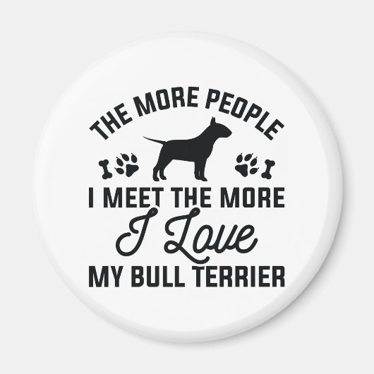 Aimant J'aime mon Bull Terrier (Devant)