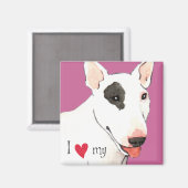 Aimant J'aime mon Bull Terrier (Recto/Verso)