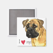Aimant J'aime mon Bullmastiff (Recto/Verso)