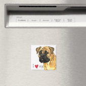 Aimant J'aime mon Bullmastiff (In Situ (Lave-vaisselle))