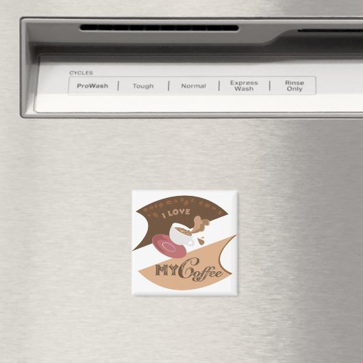 Aimant J'aime mon café Retro Java (In Situ (Lave-vaisselle))
