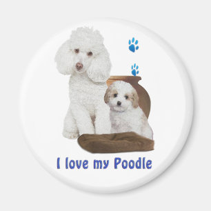 Aimant J'aime mon caniche