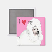 Aimant J'aime mon caniche (Recto/Verso)
