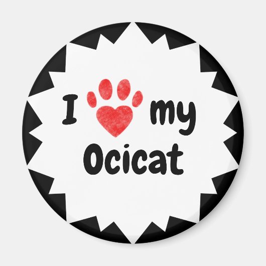 Aimant J'Aime Mon Cat Ocicat (Devant)