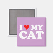 Aimant J'aime mon chat (Recto/Verso)