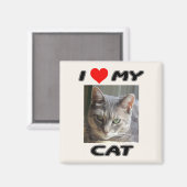 AIMANT J'AIME MON CHAT - AJOUTER VOTRE PROPRE PHOTO - MAG (Recto/Verso)