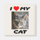 AIMANT J'AIME MON CHAT - AJOUTER VOTRE PROPRE PHOTO - MAG (Devant)