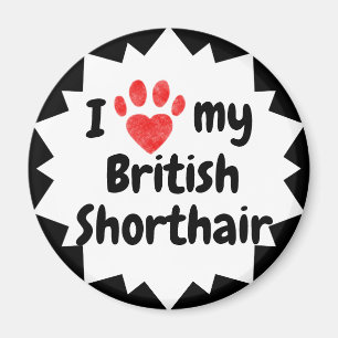 Aimant J'Aime Mon Chat Britannique Shorthair