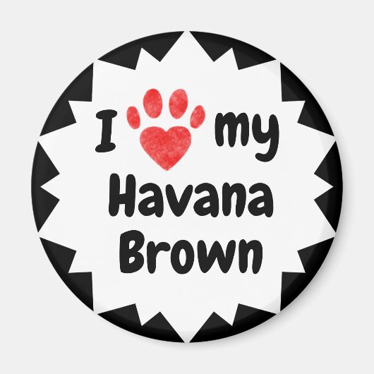 Aimant J'Aime Mon Chat Brown Havana (Devant)