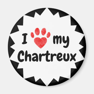 Aimant J'aime mon chat Chartreux