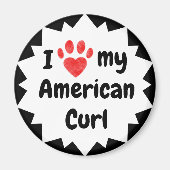 Aimant J'Aime Mon Chat Curl Américain (Devant)