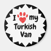 Aimant J'Aime Mon Chat De Van Turc (Devant)