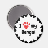 Aimant J'Aime Mon Chat Du Bengale (Recto/Verso)