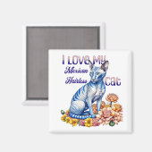 Aimant J'aime mon chat mexicain sans cheveux (Recto/Verso)