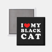 Aimant J'aime mon chat noir J'adore mon chat noir (Recto/Verso)