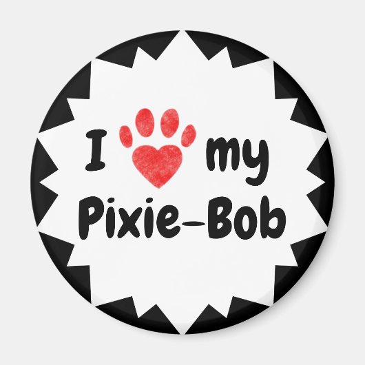 Aimant J'Aime Mon Chat Pixie-Bob (Devant)