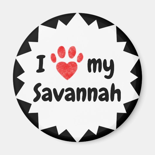 Aimant J'Aime Mon Chat Savannah (Devant)