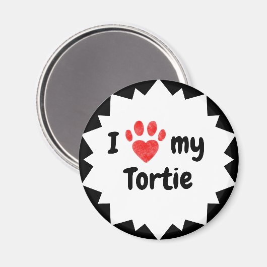 Aimant J'Aime Mon Chat Tortie (Recto/Verso)