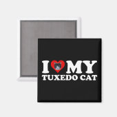 Aimant J'Aime Mon Chat Tuxedo (Recto/Verso)