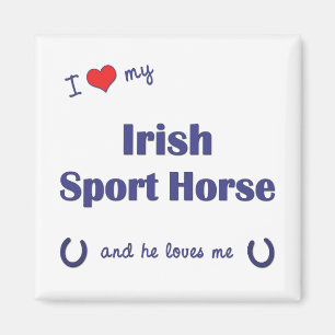 Aimant J'aime mon cheval irlandais de sport (le cheval