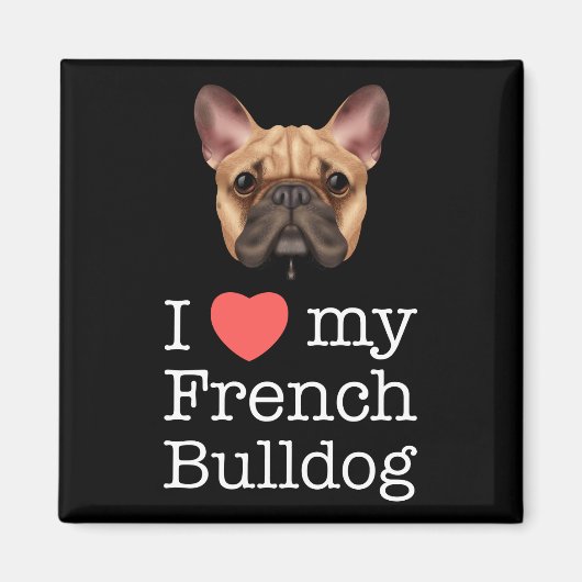 Aimant J'Aime Mon Chien À Balle Français (Devant)