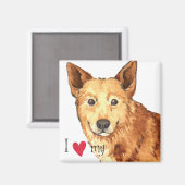 Aimant J'aime mon chien canadien (Recto/Verso)