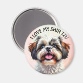 Aimant J'Aime Mon Chien Chien Chien Chien Chien Tzu Chien (Recto/Verso)