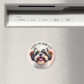 Aimant J'Aime Mon Chien Chien Chien Chien Chien Tzu Chien (In Situ (Lave-vaisselle))