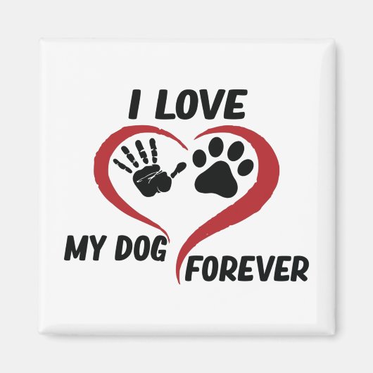 Aimant J'aime mon chien jeter l'oreiller (Devant)