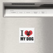Aimant J'aime mon chien jeter l'oreiller (In Situ (Lave-vaisselle))