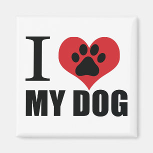 Aimant J'aime mon chien jeter l'oreiller