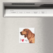 Aimant J'aime mon chien rouge (In Situ (Lave-vaisselle))