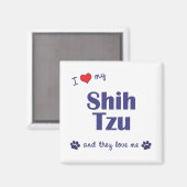 Aimant J'Aime Mon Chih Tzu (Chiens Multiples) (Recto/Verso)