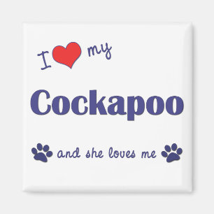 Aimant J'Aime Mon Cockapoo (Chien Féminin)